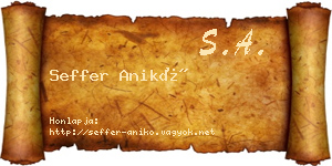 Seffer Anikó névjegykártya