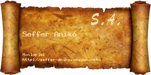 Seffer Anikó névjegykártya